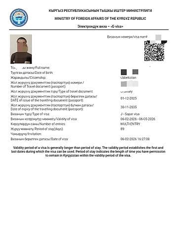 Туристтик кызматтар: Оформление электронных виз (E-visa) в Кыргызскую Республику. Что — 2