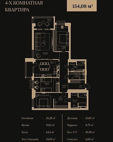 задаю кв: 4 комнаты, 156 м², Асанбай мкр Элитка, 9 этаж, ПСО (под самоотделку) — 9