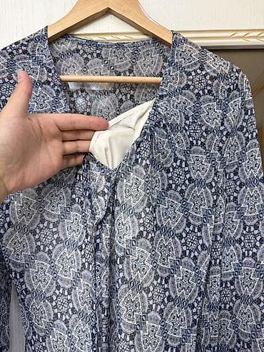 Платья: Повседневное платье, Длинная модель, Шифон, Прямое, L, XL — 3