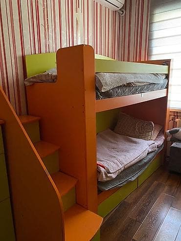 bunk bed: Детская мебельный комплект «оранжево‑лаймовый» Самовывоз. Восток-5 — 1