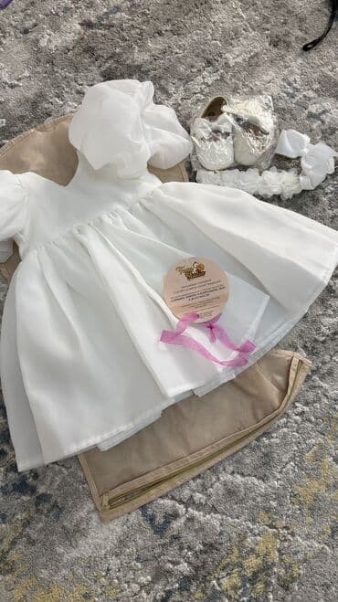 Детское платье, цвет - Белый, Новый