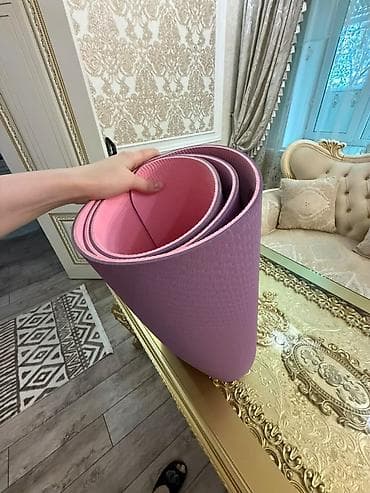спорт коврик: Двухслойный коврик для йоги/фитнеса с чехлом - Материал: TPE — 1