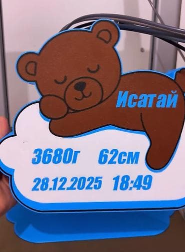 Терезелер жана комплектөөчүлөр: Именной детский ночник - Персонализация: имя ребёнка, дата рождения — 5