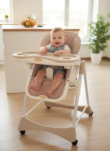 купить детский столик для кормления: Продаю стульчик для кормления бежевого цвета. Подходит и мальчику, и — 1