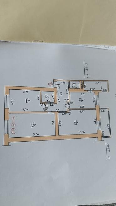 луганский: 3 комнаты, 62 м², Таатан ТЦ Индивидуалка, 2 этаж, Старый ремонт — 6