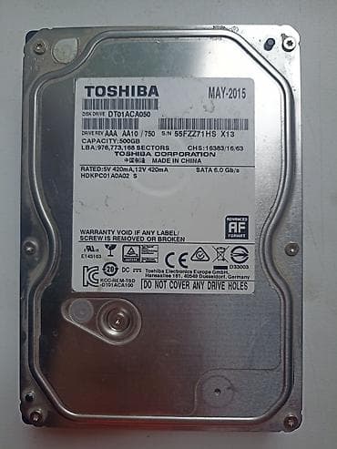 Накопитель для ПК, Б/у, Toshiba, HDD, 512 ГБ, 3.5", Для ПК