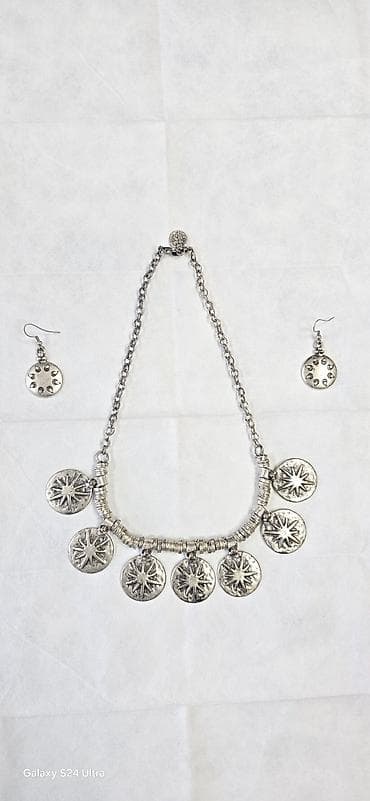 Набор 1997г. ТУРЦИЯ, металл, Серьги плюс подвеска(75грамм), в