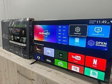 ТВ и видео: Смарт‑телевизор 43" на Android TV - Диагональ: 43" - Платформа — 2