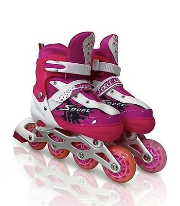 Спорт и хобби: Детские раздвижные роликовые коньки Размеры: S (31-34), M (35-38), L — 1