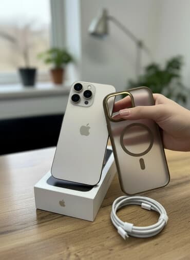 редим 10 с: IPhone 16 Pro Max, Б/у, 256 ГБ, Desert Titanium, Коробка, 100 % — 1