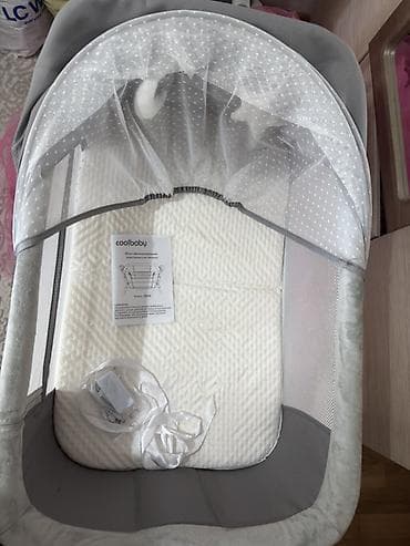 4 mom: Детская приставная кроватка, Новый, С колесиками, цвет - Серый — 2