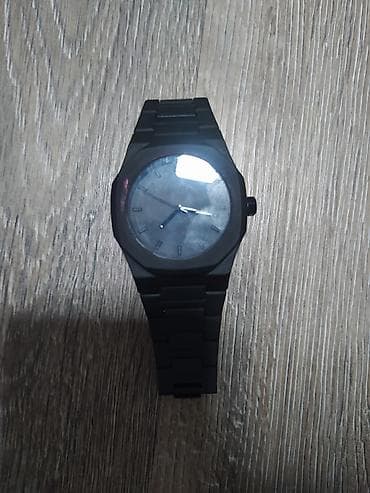 Бижутерия: Минималистичные наручные часы в матовом чёрном исполнении. - Корпус и — 1