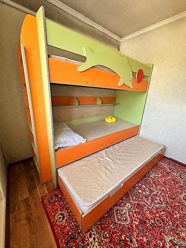 двухъярусный кровать: Двухъярусная кровать, Б/у, С выкатной системой — 4