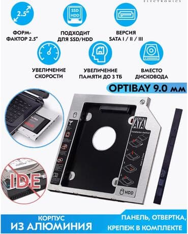 дисковод купить для ноутбука: Second HDD Caddy Optibay Переходник вместо дисковода DVD ноутбука — 2