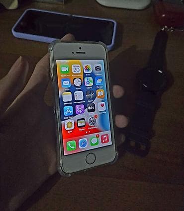 apple studio display: IPhone SE, Б/у, 16 ГБ, Серебристый, Чехол, 100 % — 1