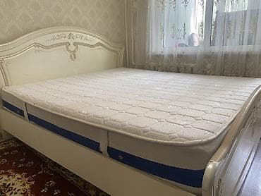 Спальные гарнитуры: Спальный гарнитур, Б/у, Двуспальная кровать, Трюмо, Россия, Самовывоз, цвет - Белый — 1