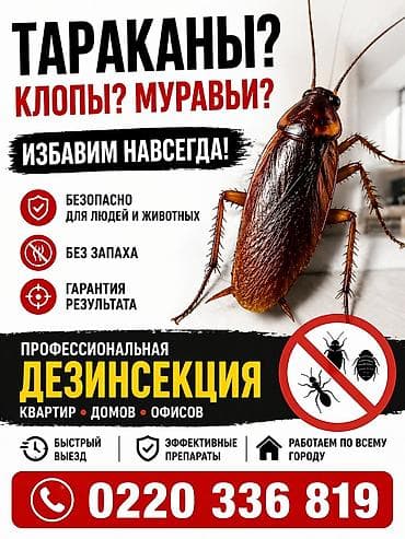 Кызматтар: Профессиональная дезинсекция квартир, домов и офисов. Избавляем от — 1