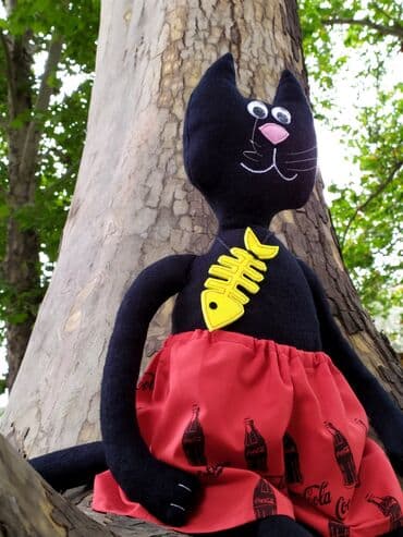 чебурашка из плюшевой пряжи: Кот хипстер (handmade) Игрушка ручной работы. Сшита в единственном — 3