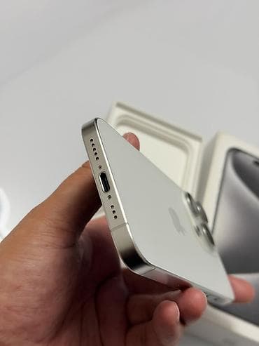 ipad 7: IPhone 15 Pro, Б/у, 128 ГБ, White Titanium, Коробка, 86 % — 4