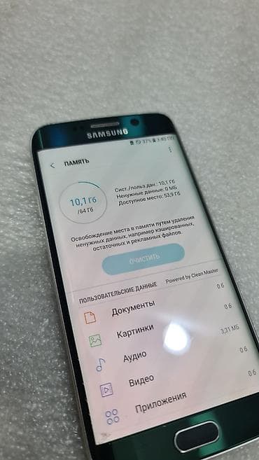 Техника и электроника: Samsung Galaxy S6 Edge, Б/у, 64 ГБ, цвет - Зеленый — 6
