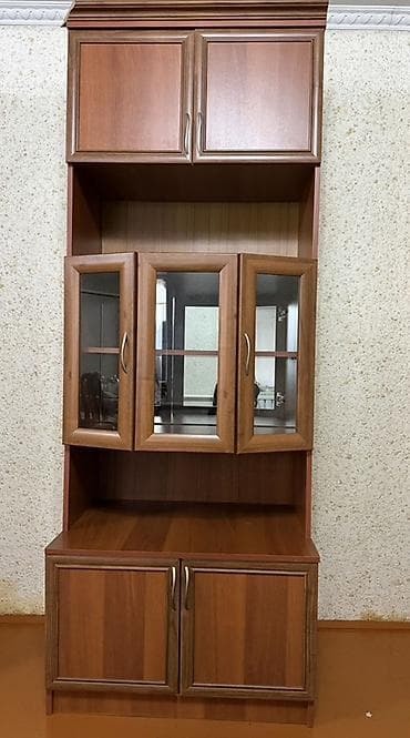 сонун мебел: Дубал шкаф, Дубал шкаф түрү: Модулдуу, Үй, конок бөлмөсү үчүн, Өзгөчөлүктөрү: Тамак-аш идишин сактоо үчүн — 1