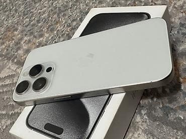 IPhone 15 Pro, Б/у, 256 ГБ, White Titanium, Коробка, 88 %