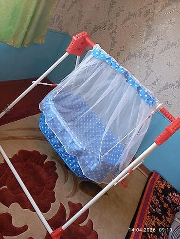 домашние качели детские: Люлька, Б/у, Качалка, Металл, цвет - Голубой — 2