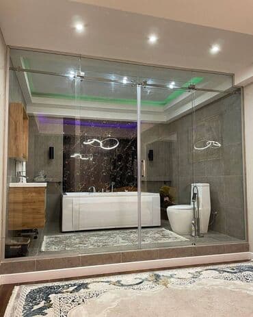 прозрачная решетка на окна цена: Оригинальным и в тоже время эстетичным способом разделения ванной — 3