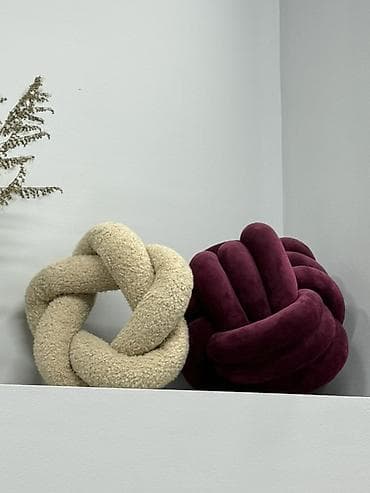 Декоративная подушка «узел» - Форма: объемный шар в виде