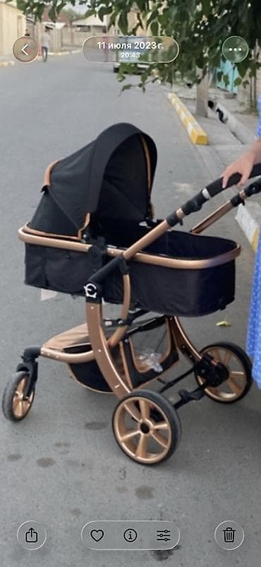 коляска kidillo: Детская коляска-люлька 2-в-1 (прогулочный блок/люлька), цвет: черный с — 2