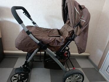 подножка для второго ребёнка: Коляска, цвет - Коричневый, Б/у — 5