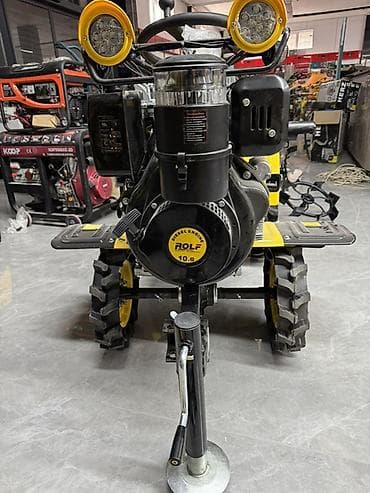 немецкий трактор: Мини-трактор (мотоблок с прицепным сиденьем) жёлтого цвета Описание — 7