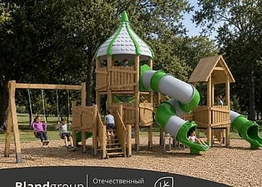 деревянный манеж: Детская площадка Для улицы, Новый — 6
