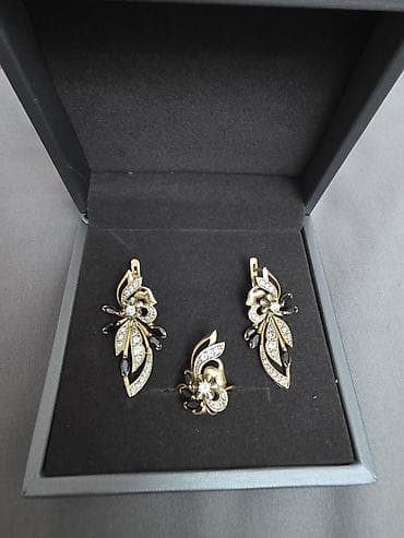 украшение для модниц: Набор украшений, Проба 585, Б/у, Цвет металла: Желтый — 7