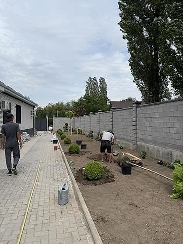 Үй жана бакча: Ландшафтные работы под ключ для частных участков Что делаем: - — 9