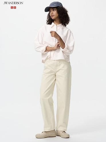 Джинсы, Прямые, Uniqlo, Япония, Высокая талия, С вышивкой, M