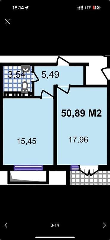 1 комната, 51 м², 108 серия, 1 этаж, ПСО (под самоотделку) — 8