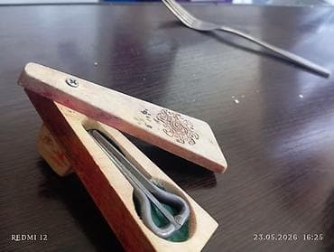 в сауну: Варган ( jew’s harp) из металла с деревянным футляром. - Инструмент — 4