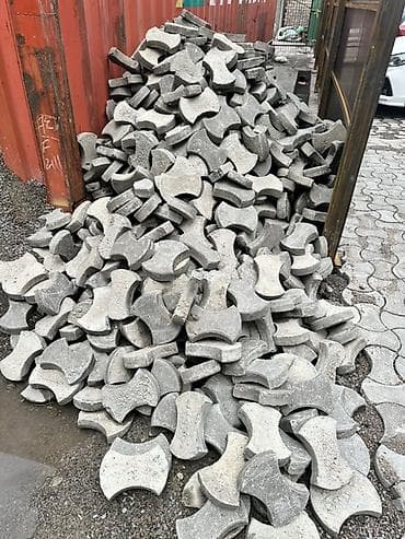Тротуарная плитка, Другая модель, Бетонная, Для двора, Б/у