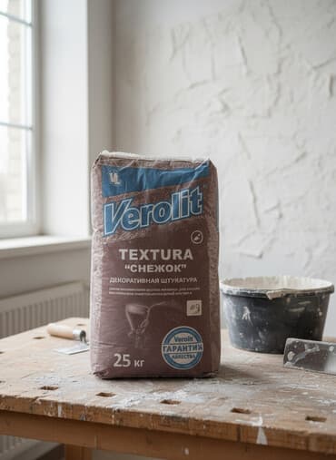 декоративный гипсовый кирпич: Штукатурка Verolit, Гипсовая, Снежок — 1