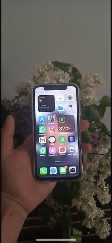 чехол на айфон 10: IPhone X, Б/у, 64 ГБ, Серебристый, Чехол — 1