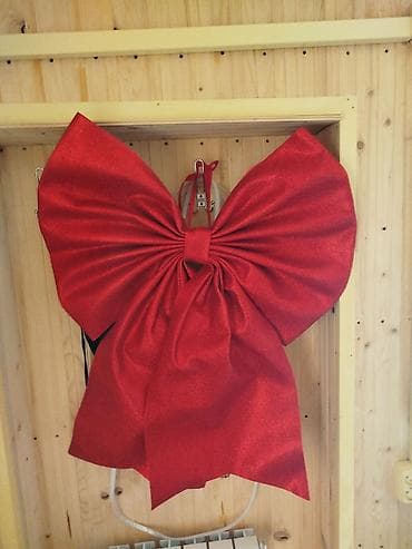 Большой декоративный бант из красной ткани. - Цвет: насыщенный