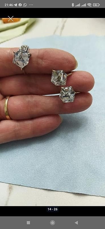 Серьги: Набор украшений, Б/у, Цвет металла: Белый, Винтажный стиль — 2