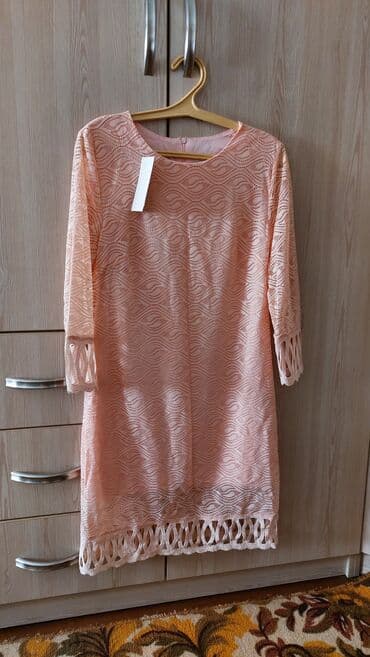 Повседневное платье, Лето, Короткая модель, Прямое, 2XL