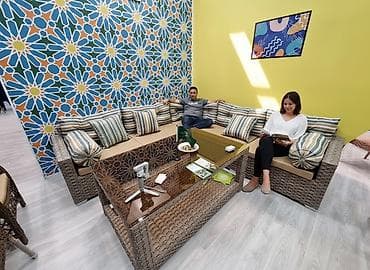 Угловой диван, C подушками, Трехместный