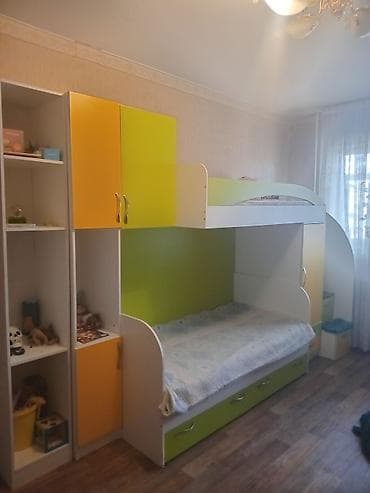 двухъярусная кровать со шкафом и столом: Детская модульная стенка с двухъярусной кроватью и большим количеством — 7