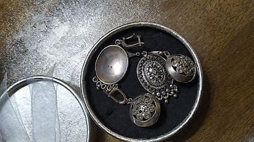 золотые серьги с жемчугом: Серебряные серьги, Проба 925, Жемчуг, Женские, Б/у — 10