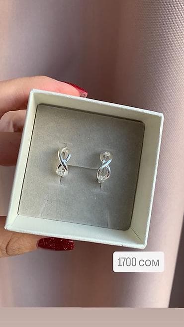 Серебряные серьги, Проба 925, Без вставки, Женские