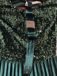 велюровые платья для полных женщин: Вечернее платье, Длинная модель, Велюр, С рукавами, С пайетками, M — 8