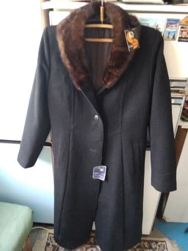 ЖЕНСКОЕ ЗИМНЕЕ ПАЛЬТОткань КАШЕМИР, НОВОЕ, Воротник НОРКА, Размер